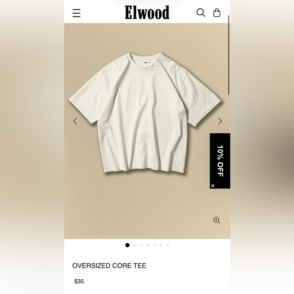 NWT ELWOOD OVERSIZED CORE TEE- Size Large